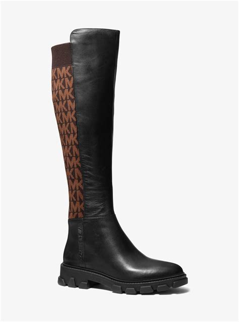 michael michael kors ridley suede boot|ridley leather and logo boot.